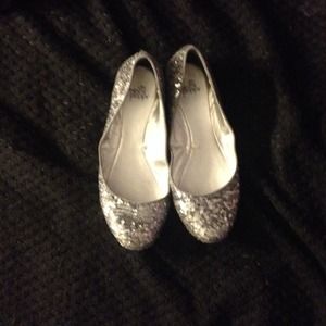 Silver sequin flats