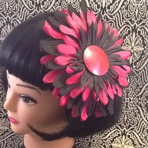 Pink &black hair flair. Large 7.5 inches! FUN!