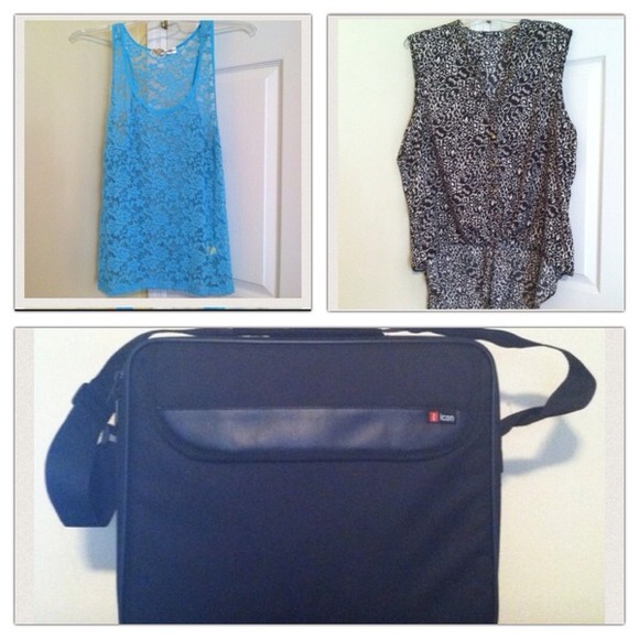 💙2 Tops 1 Computer Bag Bundle💙