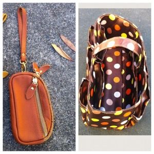 1 new 3-pocket clutch & 1 used purse organizer