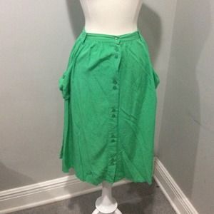 Green midi skirt