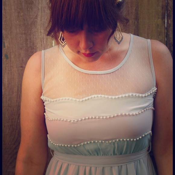 Ya Los Angeles Sea Foam Scalloped Dress