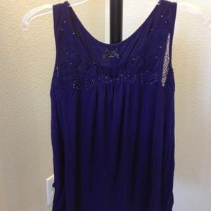 Forever 21 purple lace and bead detail top