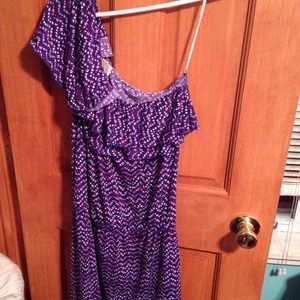 Michael Kors one shoulder ruffle dress