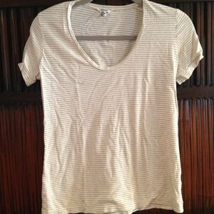 TRADED Splendid cream with fine grey stripes tee