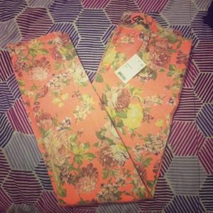 Floral skinny jeans