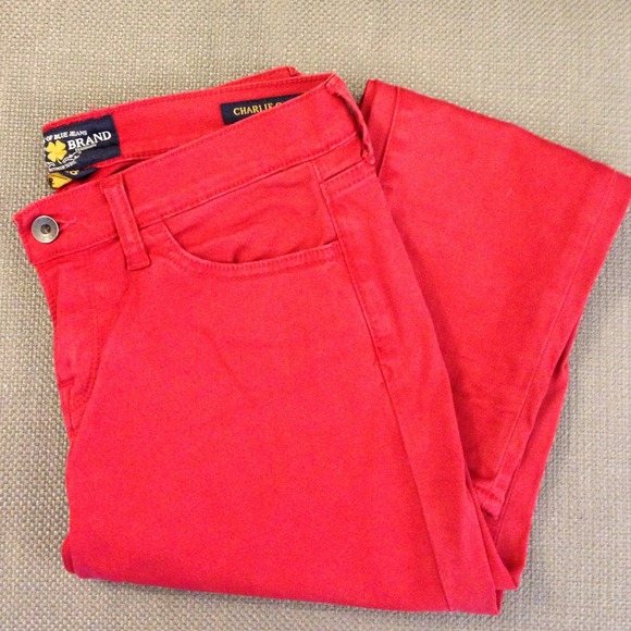 🔴 SOLD: Dark red Lucky Brand capris