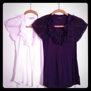 Beige & Purple dress tops