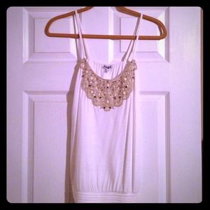 Cotton tank w/ beautiful embellishment