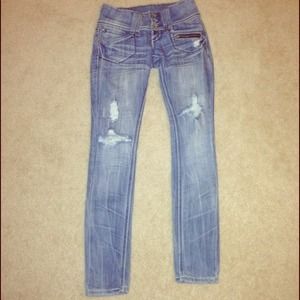 Ripped tight skinny jeans