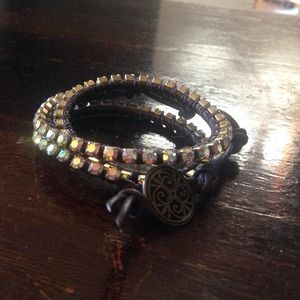 Adjustable Opalescent Leather Bracelet