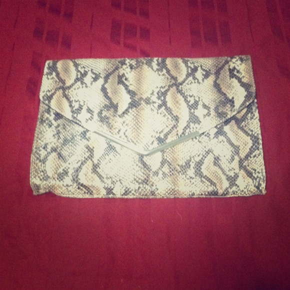 Snake pattern envelope clutch