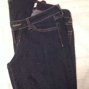 Straight leg dark wash jeans