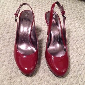 Red tahari sling backs size 6