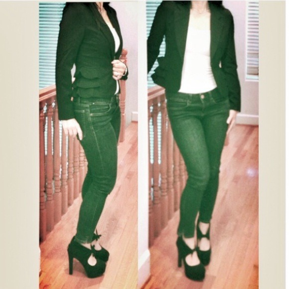 Jackets & Blazers - Stunning black jacket with side ruffles LAST ONE