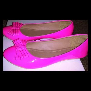 Hot/ Neon Pink Bow tie Flats