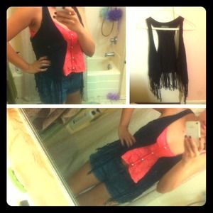 Black fringe vest.