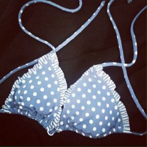 VS Blue and White Polka Dot Swim Bikini Top