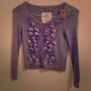 Ruffled Grey Hollister Cardigan