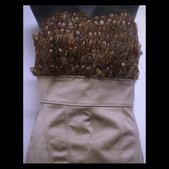 Arden B satin and feather dress🌾