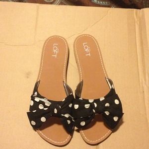 Black and White polka dot sandals NWT