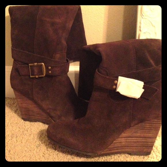 BUNDLED Brown Suede Wedge Boots and Ash Boots!