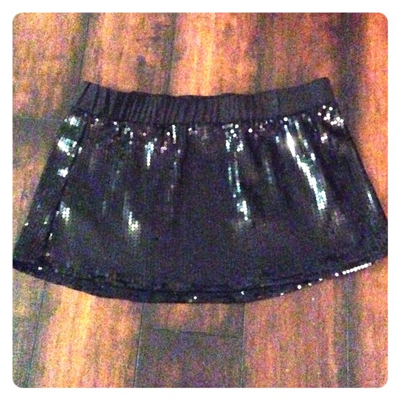 Fredrick's of Hollywood black sequence miniskirt