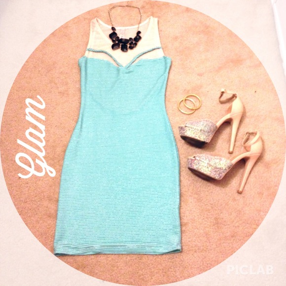 tiffany blue bodycon dress