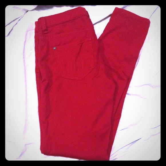 SOLD IN BUNDLE! Red skinny jeans sz 6 by celebrity