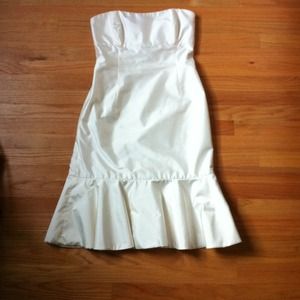 Jenny Yoo Off White Silk Shantung Dress