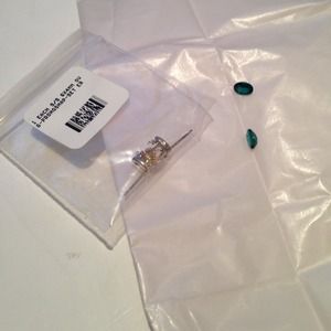 Emerald stone earrings in sterling post