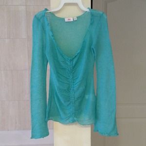 JLo sheer green top size S