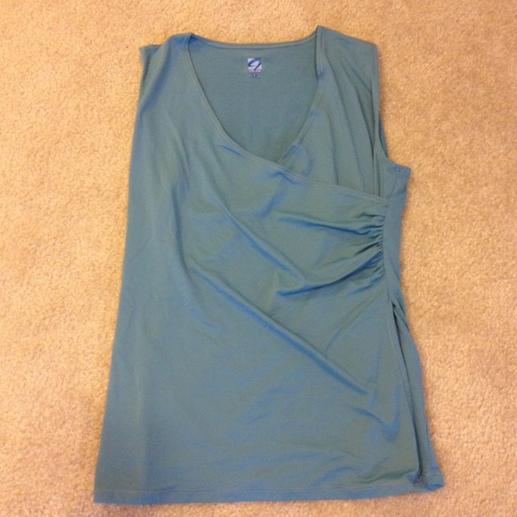 Title 9 workout top with rusching. Super cute on!
