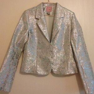 Metallic and mint blazer