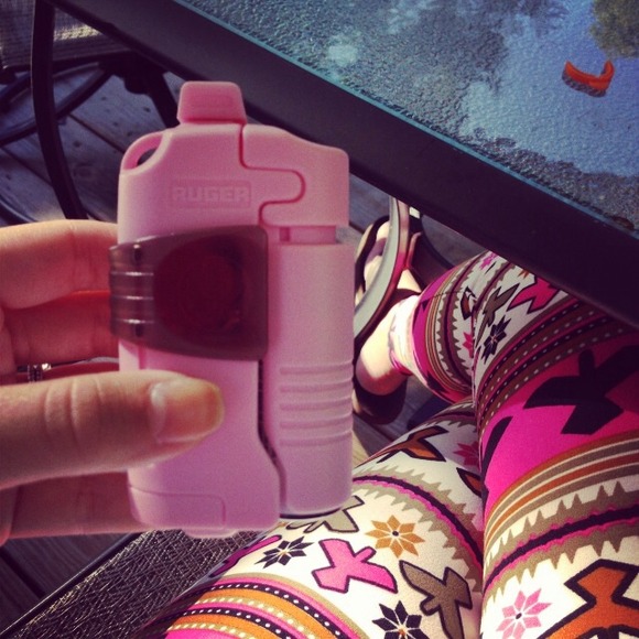 Pepper spray, strobe light, and loud siren.