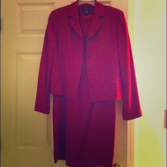 Ann Taylor red suit dress