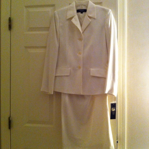 Kasper white suit dress