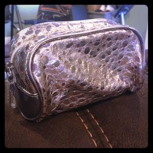 Small silver cosmetic case.