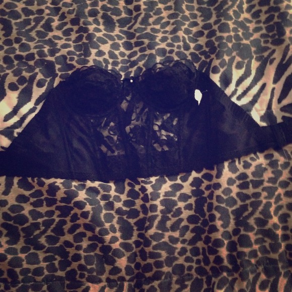 corset bra black lace and pearl - Picture 1 of 3