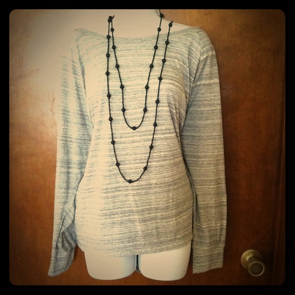 Grey/White Cotton Top