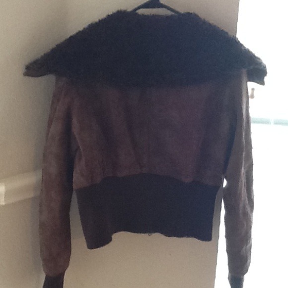 Guess brown leather jacket - Picture 3 of 3