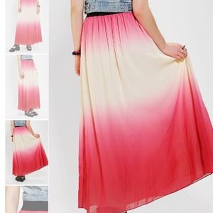 NWT URBAN OUTFITTERS OMBRÉ SILKY MAXI SKIRT