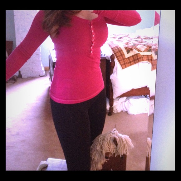 Abercrombie Pink Long sleeve Henley