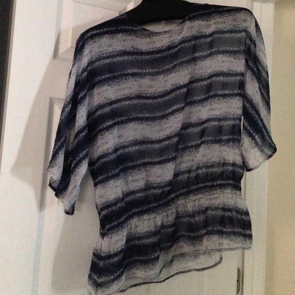 Blue and white strip shirt Chico's size 3
