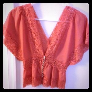 Beautiful lace coral top
