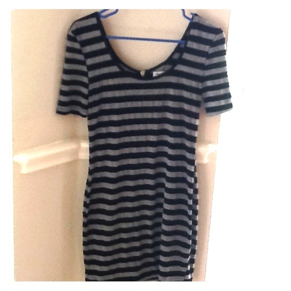 Black and gray strips dress