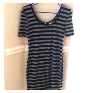 Black and gray strips dress