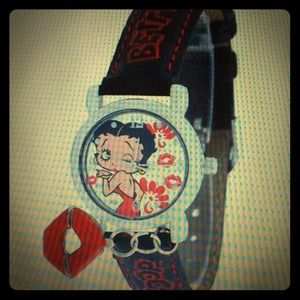 Betty boop black band watch