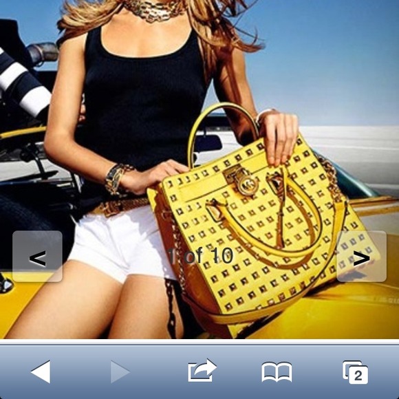 100% Authentic Michael kors studded Boston YELLOW