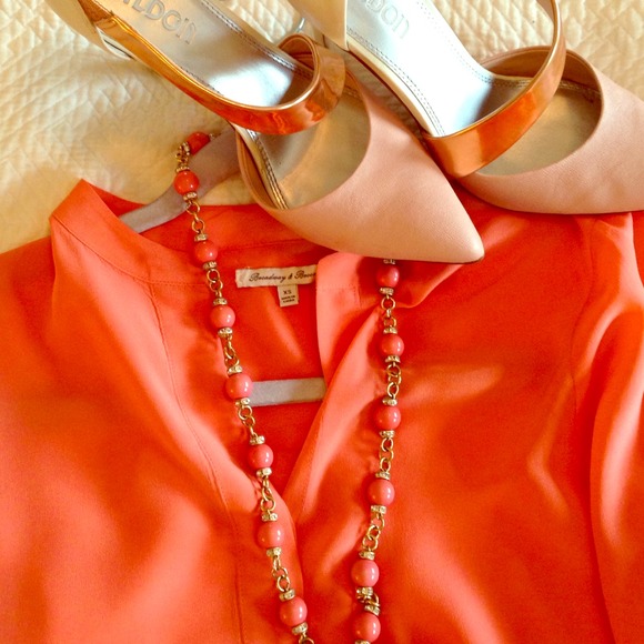 Broadway & Broome (Madewell) silk coral top